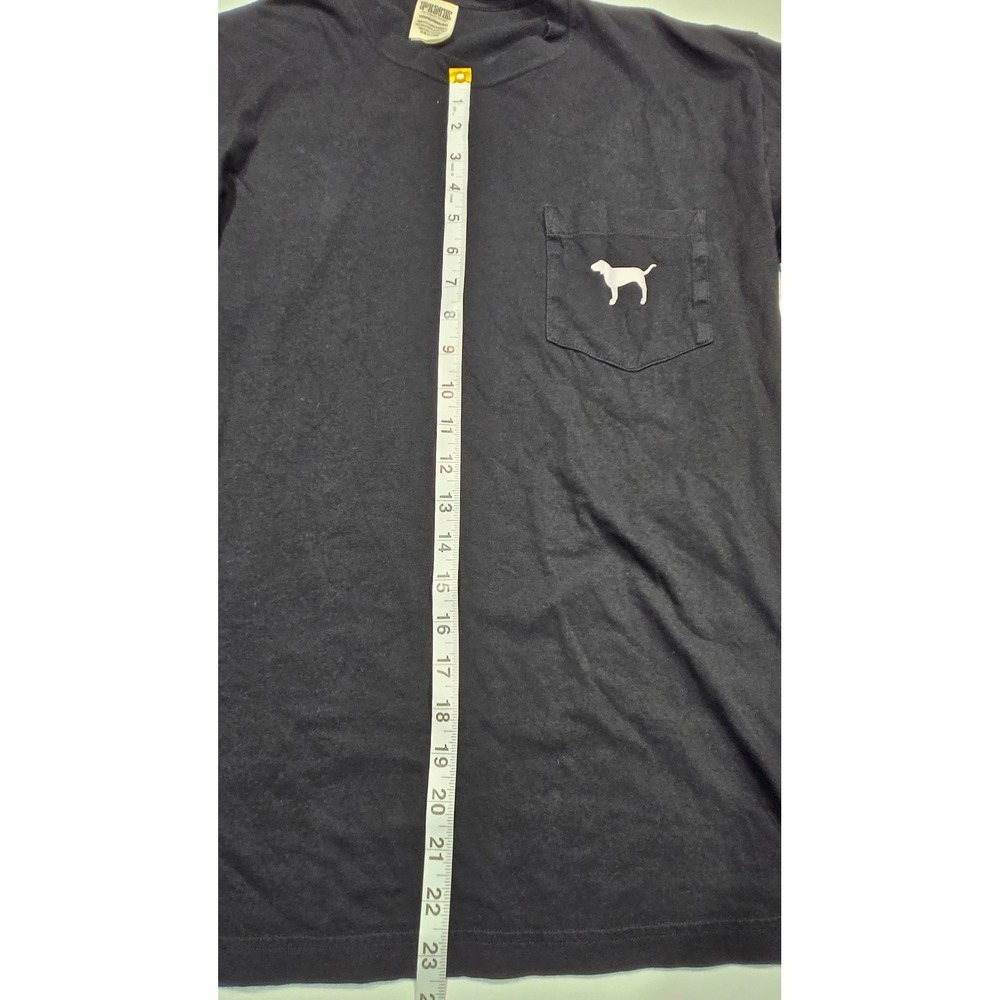 Victoria's Secret PINK XS Black Long Sleeve T-Shirt Dog Logo Pocket‎ Graphic - Picture 6 of 6